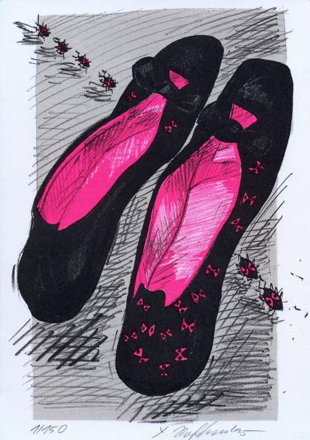 Xenie Hoffmeisterová, Změna designu, 2015, litografie, umělecký tiskař Martin Bouda.