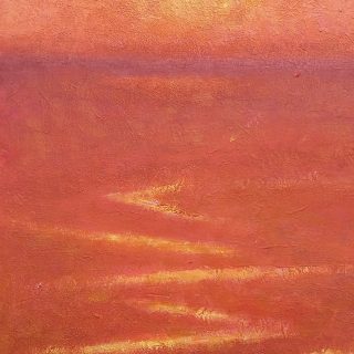 Andrea L. Ballardini, Na moři barvy vína, 2020, olej na desce /150x130 mm