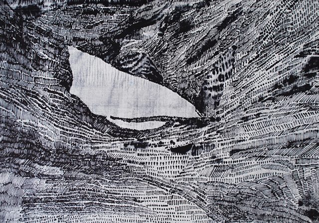 Jezero I., sítotisk, 2015, 100 x 70 cm