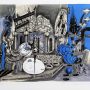 Xénia Hoffmeisterová - V modři,litografie,2018,rozměr tiskové plochy 49x61cm